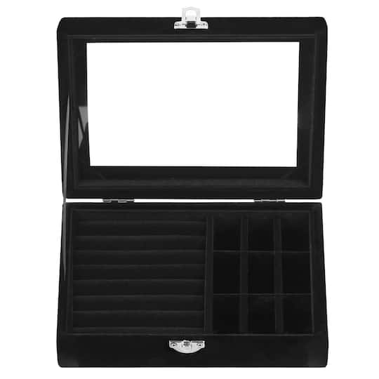 NEX™ 8" Black Velvet Jewelry Organizer For Earring and Rings